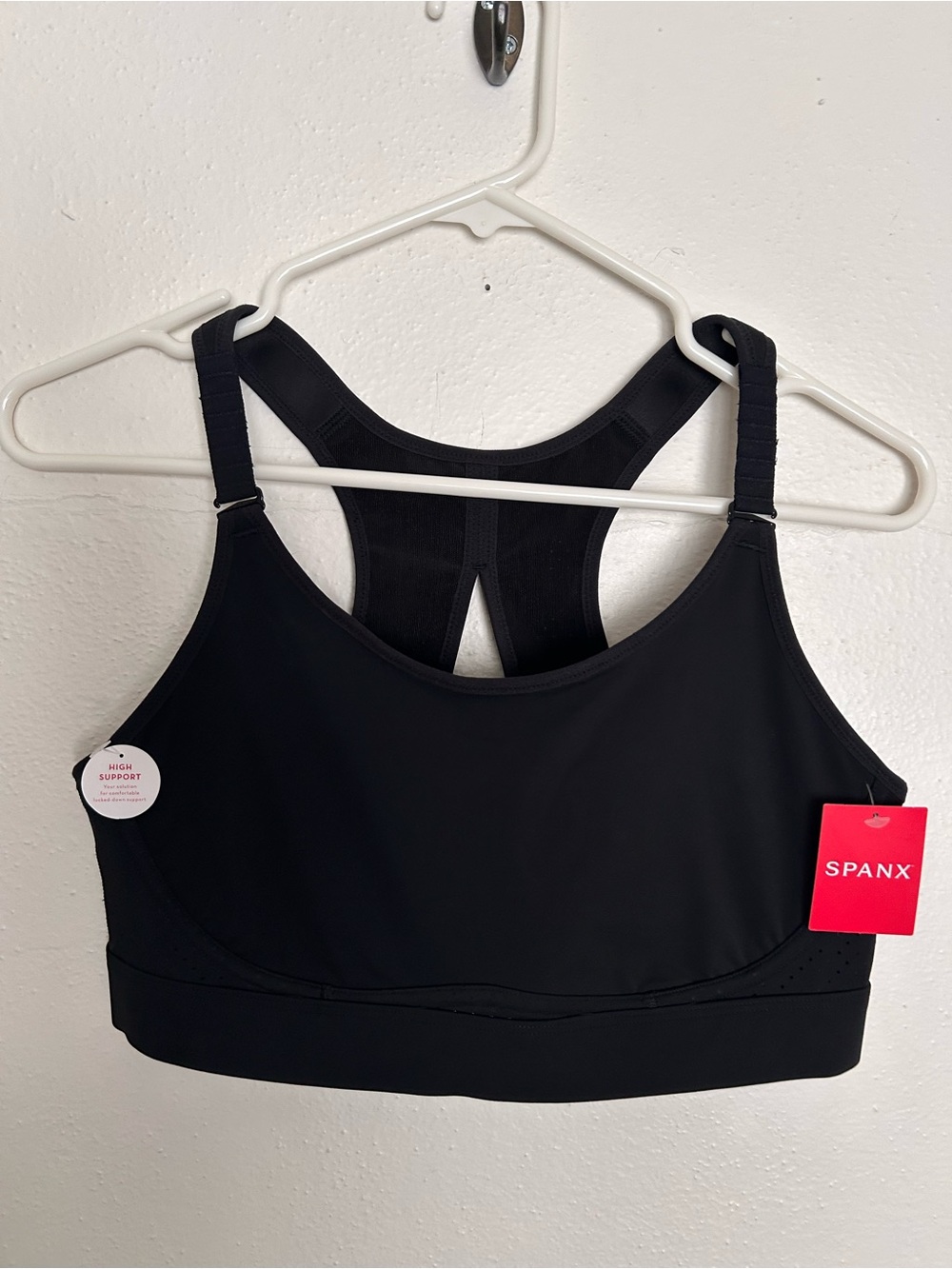 NEW SPANX High Impact Longline Sports Bra 36 C Black Active Yoga Running